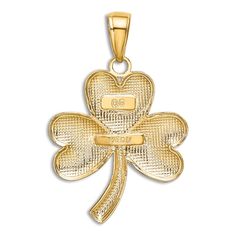 Keep your vacation or honeymoon with you when you wear the Shamrock Charm, fashioned in lustrous 14K yellow gold, on your favorite charm necklace or bracelet. 14k Gold Good Luck Pendant Charms, Good Luck Yellow Gold Jewelry With Charms, Good Luck Yellow Gold Charms Jewelry, Classic Gold Jewelry With Charms, Luxury Yellow Gold Charms For Anniversary, Luxury Gold Charms For Anniversary, Good Luck Yellow Gold Pendant Charms, Luxury 14k Yellow Gold Charms, 14k Gold Charms In Fine Jewelry Style