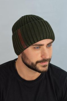 Stay cozy and stylish with this handmade knit hat for men. Perfect for chilly days, this hat is crafted with soft yarn to keep you warm and comfortable. Embrace the winter season with this trendy accessory that pairs effortlessly with any outfit. Elevate your winter wardrobe with our knit hat for men. Handcrafted with quality materials, this hat offers both warmth and style. Whether you're running errands or hitting the slopes, this hat is the perfect accessory to complete your look. Stay on-trend and stay warm with this must-have piece. Looking for the perfect gift for the man in your life? Look no further than our knit hat for men. This cozy accessory is perfect for keeping him warm during the colder months. Handmade with love, this hat is a great addition to any winter wardrobe. Treat h Winter Hat Men, Men’s Winter Hat, Mens Winter Beanie, Winter Outdoor Midweight Beanie, Winter Hat Outfit, Hat Outfit Men, Outdoor Hand-knitted Beanie, Unisex Winter Beanie Cap, Knit Hat For Men