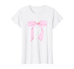 PRICES MAY VARY. Bow shirt, bow tee, cute bow shirt, cute bow tee, cute pink bow shirt, cute pink bow tee, Bow Print, coquette aesthetic, coquette style, bow, bows, bow graphic, pink bow, pink bows, pink bow print, pink bow pattern, pink bow design. Coquette style shirt, casual coquette look, casual coquette outfit, cute coquette, cute coquette look, cute coquette shirt, cute coquette outfit. Cute coquette shirt for friend, girlfriend, sister, wife, mom, aunt, or daughter. Balletcore. Lightweigh Spring Cotton T-shirt With Bow, Cute Bow T-shirt For Spring, Cute Pink T-shirt With Bow, Feminine Pink Crew Neck T-shirt, Feminine Tops With Ribbon For Spring, Feminine Ribbon Tops For Spring, White Feminine Top With Bow, Feminine White Top With Bow, Cute Summer Tops With Bow Print