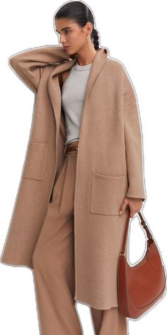 Long Winter Sweater Coat With Pockets, Long Sweater Coat With Pockets For Winter, Long Solid Sweater Coat With Pockets, Solid Wool Coat With Pockets For Office, Oversized Long Wool Coat With Pockets, Cozy Long Outerwear With Pockets, Oversized Brown Sweater Coat For Work, Oversized Sweater Coat With Pockets, Oversized Solid Sweater Coat With Pockets