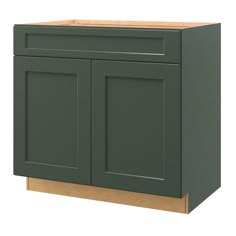 an image of a kitchen cabinet with two doors and one drawer on the bottom side