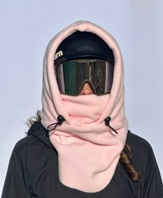 Elastic drawstring for cinching hood around face. Face covering and hood can be lowered/ raised separately. Made from the highest quality anti pill fleece Fleece-lined Balaclava For Outdoor, Ski Hood, Snowboard Outfit, Helmet Hood, Ski Helmet, Helmet Covers, Ski Hat, Snowboarding Outfit, Ski Hats