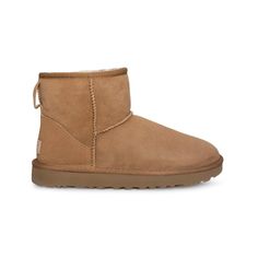 Now Pretreated To Protect Against Moisture And Staining, This Classic Ugg Short Boot Is A Supremely Cozy Cold-Weather Favorite, With A Plush Lining Made From Genuine Shearling. Plus, A New Treadlite By Ugg Sole Provides Increased Cushioning, Durability And Traction On Both Wet And Dry Surfaces. 1" Heel; 3/4" Platform (Size 9). 5" Boot Shaft. Pull-On Style. Treadlite By Ugg Outsole. Leather Upper/Genuine Shearling Lining/Synthetic Sole. Shearling May Be Sourced From Australia, Ireland, The Uk Or Uggs Mini, Classic Mini Ii Boot, Ugg Classic Mini Boot, Ugg Short, Cute Uggs, Ugg Classic Mini Ii, Ugg Boots Classic Short, Short Uggs, Chestnut Boots