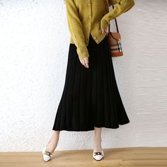 Midi, high-waist, A-line type, solid, pleated, cashmere knit skirt - available in 4 colors. MATERIALS · 100% Cashmere CARE Hand wash at max. 30ºC/86ºF Do not use bleach Iron at a maximum of 110ºC/230ºF Do not dry clean Do not tumble dry Autumn Skirt, Striped Midi Skirt, Christmas Party Dress, Winter Skirt, Empire Dress, Gothic Dress, Black Midi Skirt, Fall Skirts, Boho Maxi Dress