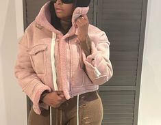 Beautiful stylish Faux shearling jacket Misty pink fits true to warm and high quality Pink Fleece-lined Outerwear For Winter, Pink Winter Outerwear With Fleece Lining, Pink Faux Fur Lined Winter Outerwear, Pink Winter Outerwear With Faux Fur Lining, Pink Outerwear With Fleece Lining For Cold Weather, Pink Winter Outerwear For Streetwear, Pink Winter Streetwear Outerwear, Pink Hooded Fur Coat For Winter, Hooded Pink Fur Coat For Winter