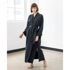 Sustainably made using biodegradable, PETA-Approved vegan silk, this classic fit features a wrap front silhouette with a matching detachable sash, voluminous wide sleeves, and slits on each side - designed and cut to beautifully fit all sizes. This effortlessly chic robe can be worn in the house, by the pool, or dressed up for any occasion. This is a robe you’ll want to live in! Eider & Ivory™ | Eider & Ivory™ Women’s Kimono Robe Noir Polyester in Black | One Size Fits All | Wayfair Game Room Furniture, Wide Sleeves, Peta, One Size Fits All, Biodegradable Products, Cookware, Dress Up, Furniture Lighting, Pool