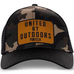 The Fintech United By Outdoors Snapback Hat is made with performance materials to keep you cool and comfortable. It features a breathable mesh back and adjustable snap closures for a perfect fit. Features: Curved brim and mesh back. Adjustable snap closures for a secure fit. Breathable fabric allows perspiration to diffuse for complete comfort. Lightweight fabric is soft to the touch and gentle on the skin. High quality, durable construction stands up to harsh work environments. Functional Outdoor Hat With Curved Bill, Functional Hats With Curved Bill For Outdoor, Outdoor Mesh Trucker Hat, Trucker Snapback Hat With Mesh Back For Outdoor Activities, Functional Breathable Trucker Hat With Flat Bill, Breathable Functional Trucker Hat With Flat Bill, Mesh Trucker Baseball Cap For Outdoor, Mesh Six-panel Trucker Hat For Outdoor Activities, Outdoor Trucker Snapback Hat With Breathable Mesh