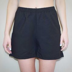 "Say hello to your new go-to shorts. With a classic cut and no-frills design, these are perfect for lounging or out-and-about. * Pull-on design with high-rise waistline. * Pocket-free! Translation: no added bulk at hips. * Full elastic waistband for comfortable wear over long periods of time. Even better? The elastic is sewn-in to prevent rolling. * 4\" inseam * 90% Cotton, 10% Lycra. Latex-free. SIZING Order your normal size, using the size chart below as a guide. If debating between two sizes, we recommend sizing up. XS: 0-2 SM: 4-6 MD: 8-10 LG: 12-14 XL: 16-18 XXL: 20" Leisure Knee-length Bottoms With Built-in Shorts, Leisure Athletic Shorts With Built-in Shorts, Basic Relaxed Fit Shorts, Basic Relaxed Fit Summer Shorts, Relaxed Fit Bottoms With Short Inseam For Leisure, Leisure Bottoms With Relaxed Fit And Short Inseam, Basic Cotton Athletic Shorts For Summer, Relaxed Fit Athletic Shorts With Built-in Shorts, Black High-waisted Cotton Pajama Shorts