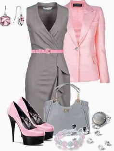 Love this dress & jacket -- but please -- No more Platforms! Ugh! Ladies Outfit Ideas ... Gothic Chic, Women's Outfits, Looks Chic, Komplette Outfits, Business Attire, Mode Inspiration, Work Fashion, Look Fashion, Passion For Fashion