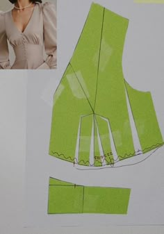 an image of a woman's top and skirt sewing pattern on a piece of paper