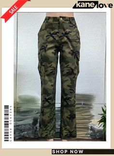 Straight-leg Camouflage Casual Pants Camouflage Straight Leg Parachute Pants With Side Pockets, Camouflage Wide Leg Cargo Bottoms, Camouflage Cargo Pants With Straight Leg, Spring Camouflage Straight Leg Cargo Pants, Straight Leg Camouflage Cargo Pants For Spring, Military Style Straight Leg Bottoms For Fall, Camouflage Wide Leg Cargo Pants, Khaki Combat Straight Leg Bottoms, Stretch Military Camouflage Bottoms