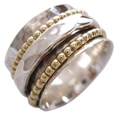 PRICES MAY VARY. ❁ CLARITY - Capture simplicity and elegance with the CLARITY spinner ring! ❁ HIGH QUALITY AND CLEAN DESIGN - This 8-gram meditation spinning ring is made of a thicker 925 sterling silver base band and completed with a broad silver spinner and two thinner brass spinner bands for effortless spinning. ❁ KEEP CALM - Calming and soothing, slowing you down and bringing you back to the present moment. Bring yourself a sense of calm throughout the day. Release nervous energies and resto Spinning Ring, Cuff Bracelets Handmade, Spinning Rings, Meditation Rings, Silver Spinner Rings, Statement Ring Silver, Energy Stones, Spinner Ring, Silver Wedding Rings