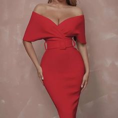 MODA ME COUTURE | Dresses | Surplice Neck Off Shoulder Backless Front Buckle Belted Cocktail Party Dress | Poshmark Fitted Red Bodycon Dress For Evening, Fitted Red Bodycon Dress For Party, Elegant Red Bodycon Dress, Elegant Red Bandage Dress For Date Night, Red Fitted Bodycon Dress For Party, Red Bodycon Evening Dress, Red Bandage Dress For Date Night, Elegant Red Bodycon Dress For Party Season, Elegant Red Off-shoulder Mini Dress