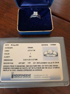 (eBay) Find many great new & used options and get the best deals for O.73 carat, Color J, Clarity SI1 Diamond Ring at the best online prices at eBay! Free shipping for many products! Diamond Ring Square, Gold Investment, Celebrity Rings, Delivery Pictures, Solitaire Ring Set, Gold Investments, Ring Square, Square Cut, Beautiful Ring