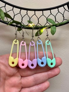 Lightweight plastic safety pin earrings! Hook earring with rubber backing included. Bead Creations, Safety Pin Earrings, Pin Earrings, Safety Pin, Hook Earrings, Jewelry Earrings Dangle, Etsy Earrings, Dangle Drop Earrings, Jewelry Earrings