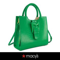 in stock Medium Tote Bag, Mac Duggal, Crocodile Leather, Medium Tote, Spring Green, Leather Buckle, Mac, Pick Up, Buy Online