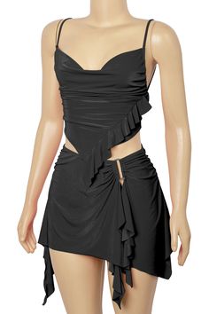 ANAHI RUFFLED TOP & SKIRT SET – BLACK + MOON Fitted Two-piece Ruffle Dress For Summer, Elegant Summer Draped Skirt With Ruffles, Elegant Two-piece Ruffled Dress For Summer, Elegant Two-piece Dress With Ruffles For Summer, Elegant Summer Two-piece Dress With Ruffles, Chic Fitted Two-piece Dress With Ruffles, Flirty Fitted Ruffle Crop Top, Flirty Fitted Ruffles Crop Top, Flirty Fitted Crop Top With Ruffles