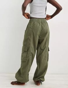 Aerie High Waisted Go-For-It Baggy Cargo Pant Baggy Utility Cargo Pants With Elastic Waistband, Utility Full Length Cargo Pants With Elastic Waistband, Full Length Utility Cargo Pants With Elastic Waistband, Khaki Utility Cargo Jeans With Elastic Waistband, High Waist Cotton Parachute Pants With Multiple Pockets, High-waist Cotton Parachute Pants With Multiple Pockets, Baggy Full-length Parachute Pants With Elastic Waistband, Baggy Cargo Pants With Elastic Waistband For Outdoor, Baggy Utility Cargo Jeans With Elastic Waistband