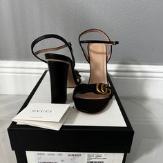 Very Good Condition. Worn Only Once. Original Box And Satin Protective Bags Included Shoes Gucci, Gucci Leather, Gucci Shoes, Leather Sandals, Shoes Women Heels, Original Box, Shoes Heels, Gucci, Satin