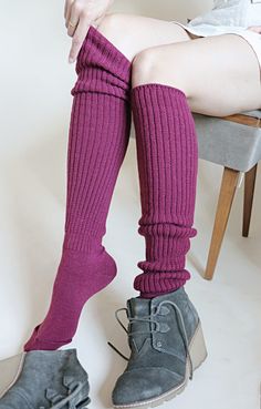 Scrunchy Over the Knee Socks – Tabbisocks Cable Knit Socks, Wool Blend Socks, Sock Lovers, Slouch Socks, Over The Knee Socks, Thigh High Socks, Bulky Yarn, Calf Socks, Knee Socks