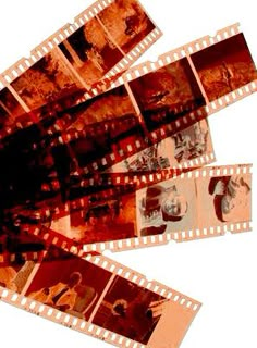 several film strips are stacked on top of each other