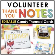 Thank You Notes With Candy, Easy Thank You Gifts, Volunteer Thank You Gift Ideas, Thank You Gifts For Volunteers, Church Volunteer Appreciation Gifts, Thank You Puns, Thankful Ideas, Thank You Phrases, Candy Puns