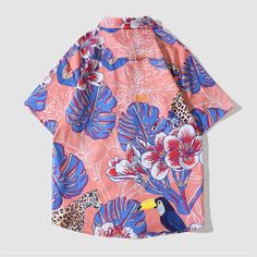 Features: Unisex Loose fit Lapel Short sleeve Digital printing pattern design Material: 100% Polyester