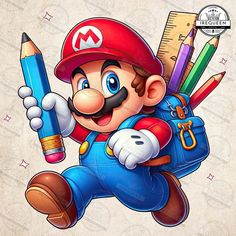 an image of a cartoon character with pencils