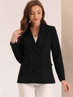 Shop Allegra K for notched lapel double breasted work formal blazer you are looking for, get more women's suits for yourelf. Order now! Free Returns! Womens Oversized Blazer, Tartan Jacket, Spring Blazer, Formal Shorts, Formal Blazer, Work Formal, Women's Suits, Power Suit, Fashionable Clothes