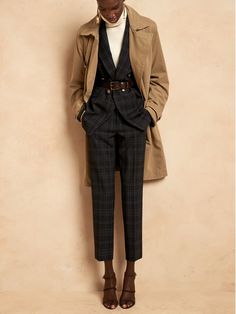 Straight-Fit Washable Wool-Blend Pant | Banana Republic Slim Fit Ankle-length Dress Pants For Fall, Slim Fit Business Pants For Fall, Business Slim Fit Pants For Fall, Business Casual Fall Pants With Straight Hem, Fall Business Casual Pants With Straight Hem, Fall Business Slim Fit Pants, Business Casual Pants With Welt Pockets For Fall, Fall Business Slim Fit Bottoms, Winter Business Casual Slim Fit Dress Pants