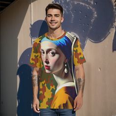 "Thank you for looking at this 100% COTTON all over print shirt !! Brand new exciting tees for the new year! This is a handmade tee shirt that is created for you. For more cool new designs https://www.etsy.com/shop/ConceptualSubculture?ref=seller-platform-mcnav§ion_id=36181799 The shirt is very high quality. The softness is incredible and its on the thicker side. ,The shirt is about 34\" long so its good for a tall person also. It wont shrink much if any. Pit to pit is running precisely one inch smaller than a standard tee. Its running like a designer shirt , so an XL is 23\" inch pit to pit , 2xl 24\" pit to pit, and so on. Sizing is for a man, but fine for woman who doesn't like fitted garments. If you want this motif on any other style item, lmk and we can make a listing for you Please Camouflage Graphic Print Crew Neck T-shirt, Relaxed Fit Camouflage T-shirt With Graphic Print, Camouflage Graphic Print T-shirt For Streetwear, Casual T-shirt With Exclusive Summer Print, Graphic Tee With Exclusive Print And Crew Neck, Summer Crew Neck T-shirt With Exclusive Print, Exclusive Print Crew Neck Graphic Tee, Exclusive Print Crew Neck T-shirt For Summer, Exclusive Print Short Sleeve Graphic Tee