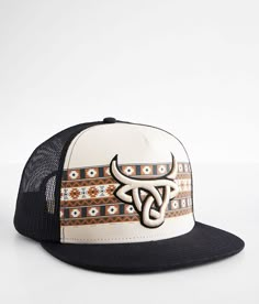 Lost Calf Luka Trucker Hat - Black/Cream , Men's Brown Embroidered logo southwestern graphic snapback hat One size fits most. Apparel & Accessories > Clothing Accessories > Hats Western Flat Bill Hats, Western Style Adjustable Snapback Hat With Flat Bill, Western Style Adjustable Snapback Hat, Western Style Adjustable Baseball Cap With Flat Brim, Western Style White Snapback Hat With Curved Brim, Adjustable Snapback Hat With Curved Bill For Rodeo, Western Style Adjustable Flat Brim Baseball Cap, Casual Snapback Hat With Flat Brim For Rodeo, Trucker Style Flat Bill Snapback Hat For Rodeo