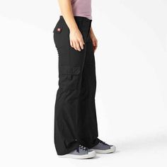 Women's Cargo Pants | Relaxed, Straight | Dickies - Dickies US Workwear Full-length Cargo Pants With Side Pockets, Cotton Full-length Cargo Pants For Work, Black Dickies Pants Outfits Women, Work Pants With Cargo Pockets, Full-length Cargo Work Pants, Full Length Work Pants With Cargo Pockets, Full-length Parachute Pants With Multiple Pockets For Workwear, Full Length Cargo Pants For Work, Full-length Parachute Pants With Multiple Pockets