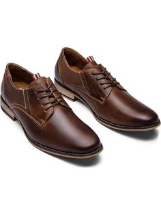 RMY9212-dark brown  Collar    Oxfords & Derby Shoes Embellished   Men Shoes Victorian Shoes Male, Masculine Brown Lace-up Oxfords, Brown Low-top Lace-up Shoes For Business Casual, Brown Flat Heel Oxfords For Semi-formal Occasions, Brown Plain Toe Lace-up Shoes For Business Casual, Brown Lace-up Oxfords For Business Casual, Brown Semi-formal Lace-up Shoes With Stitched Sole, Leather Flat Heel Shoes For Semi-formal Occasions, Brown Lace-up Dress Shoes For Business Casual