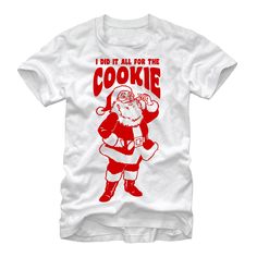 Santa Tee, Saint Nick, I Did It, Slim Fit Shorts, Christmas Tees, Funny Christmas, White T Shirt, Christmas Tshirts, White T