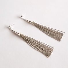 Handcrafted Liquid Silver Long Tassel * 925 Sterling Silver Jewelry * Gift for Her * Anniversary Gift Idea* Graduation Gift * Christmas Gift for Wife Mom, Girlfriend * Christmas Stocking Symbolic of luxury, the silky sleekness of sterling silver fringe gives this trendy tassel earrings the ability to produce eye-catching movement without weighing you down. Formed out of tiny sterling silver beads that create a liquid-like effect that flexes with movement, the earrings showcased in this jewelry c Girlfriend Christmas, Liquid Silver, Christmas Gifts For Wife, Mexican Jewelry, Long Tassel Earrings, Mom And Sister, Gift For Wife, Sterling Silver Bead, Tassel Earrings