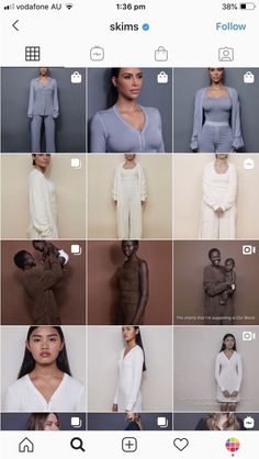 an instagram page with multiple pictures of people in different outfits