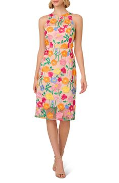 Adrianna Papell Floral Embroidered A-Line Midi Dress | Nordstrom Festive Attire, A Line Cocktail Dress, Embroidered Midi Dress, Fabulous Clothes, Adrianna Papell, Nordstrom Dresses, Floral Embroidery, Dream Closet, A Line