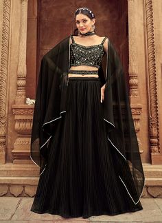 Black Handwork Wedding Lehenga Choli Black Ghagra Choli, Black Ghagra, Lehenga Black, Plain Lehenga, Black Lehenga Choli