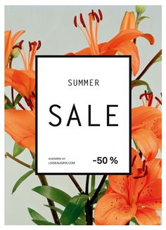 an orange flower with the words summer sale on it