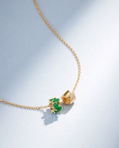 Suzanne Kalan Infinite Emerald & Golden Rondelle Pendant in 18k yellow gold Rainbow Sapphires, Jewelry Tray, One Set, 18k Rose Gold, Meaningful Gifts, Simple Design, Semiprecious Stones, Precious Stones, Lobster Clasp