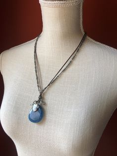 "INDIGO MOOD ~ Blue Quartzite, Sterling Silver & Shell Pendant on Seed Bead & Brown Cord Necklace ~ 22\" Long ~ Lobster Clasp ~ .925 & Silpada Logo Stamped ~ Excellent Condition Display Item" Blue Gemstone Beads Jewelry For Layering, Blue Necklace With Adjustable Chain For Layering, Blue Adjustable Long Necklace, Blue Gemstone Beads Necklaces For Layering, Blue Long Necklace For Gift, Blue Long Necklace For Layering, Blue Long Layering Necklace, Adjustable Blue Wire Wrapped Crystal Necklace, Adjustable Beaded Necklace With Teardrop Pendant