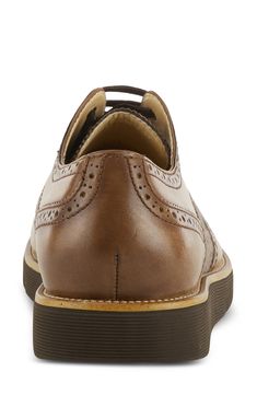 Brogue detailing calls attention to the burnished leather of a distinguished derby set on a cushy, arch-supporting insole for everyday comfort. Removable, cushioned insole with arch support Leather and textile upper/textile and synthetic lining/rubber sole Imported L'artiste By Spring Step, Arch Support, Derby, Rubber Sole, Camel, Arch, Nordstrom, Leather