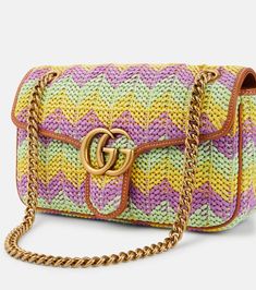 Find GUCCI Gg Marmont Small Raffia Shoulder Bag on Editorialist. Material: fabric. Lining: fabric. Made in Italy. Designer color name: Multicolor. Trim: leather. Internal details: internal zipped pocket. Closure: push-lock fastening. Adjustable chain and leather shoulder strap. Gucci Raffia Bag, Gucci Multicolor Shoulder Bag For Shopping, Luxury Multicolor Gucci Shoulder Bag, Gucci Shoulder Bag With Gold-tone Hardware For Shopping, Small Shoulder Bags, Gucci Red Shoulder Bag With Gold-tone Hardware, Gucci Gg Marmont, Gucci Shoulder Bag, Gg Marmont