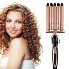 PRICES MAY VARY. 【Crimper Hair Iron】This hair crimper is a great waver curling iron help you make natural, elegant looking curls, it will last all day. The diameter of this hair crimper is 0.6inch/16mm, could create mermaid hair waver. 【Friendly Design】Made of high-grade ceramic barrels coated, harmless to your hair, keep your hair smooth, shiny all day. The handle is non-slip silicone for easy and convenient use. A best gift for your friends, girlfriend, wife and mother. 【Instant Heat】This hair Wavy Hair Tools, Crimper Hair, Hair Waver Iron, Waves With Curling Iron, Barrel Curling Iron, Hair Crimper, Barrel Curls, Hair Waver, Curling Iron Hairstyles