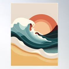 High-quality posters to hang in dorms, bedrooms or offices. Multiple sizes are available. Printed on 185gsm semi gloss poster paper. Additional sizes are available. A minimalistic sunset over the sea from a beach. T Shirt Painting Ideas, Shirt Painting Ideas, Color Block Art, Sunset Over The Sea, Sea Poster, Shirt Painting, Kids Poems, Apartment Art, T Shirt Painting