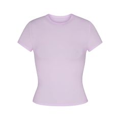 Fits Everybody T-Shirt - Sugar Plum | SKIMS Better Cr Dr, Birkenstock Boston Shearling, Boston Shearling, Pink Workout, Long Tee, Birkenstock Boston, Sugar Plum, Wardrobe Basics, Fame Dr