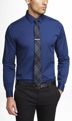 Blue Button-up Dress Shirt For Office, Mens Slim Fit Navy Dress Shirts, Casual Navy Button-up Dress Shirt, Royal Blue Mens Dress Shirt Plaid, Smart Blue Button-up Shirt, Blue Suit Men, French Cuff Shirts, French Cuff