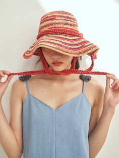 Editor's NotesMISU A BARBE's handcrafted summer straw hat featuring colorful striped pattern can be a fashionable point item for trendy casual stylings.- Natural and casual mood- 100% Handmade- Unique mixed colors- Perfect UV protection- Elegant silhouette- Cool and lightweight- Daily point itemMeasurements(in.)One Size- Head Circumference : 24.02 in.- Height : 9.45 in.- Bottom Circumference : 34.65 in.- Brim Length : 3.15 in.Composition & Care- Straw 100%  Cotton 100%- Dry clean only- Handm Multicolor Bucket Straw Hat For Spring, Casual Multicolor Straw Hat, Casual Handwoven Hats For Spring, Spring Multicolor Adjustable Straw Hat, Casual Woven Bucket Hat For Warm Weather, Adjustable Multicolor Straw Hat For Spring, Trendy Multicolor Summer Hat, Trendy Multicolor Summer Sun Hat, Trendy Multicolor Sun Hat For Summer