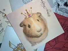 a guinea pig with a crown on it's head is surrounded by other cards